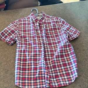 Old Navy Men's Casual Plaid Shirt - Red, Blue, and White